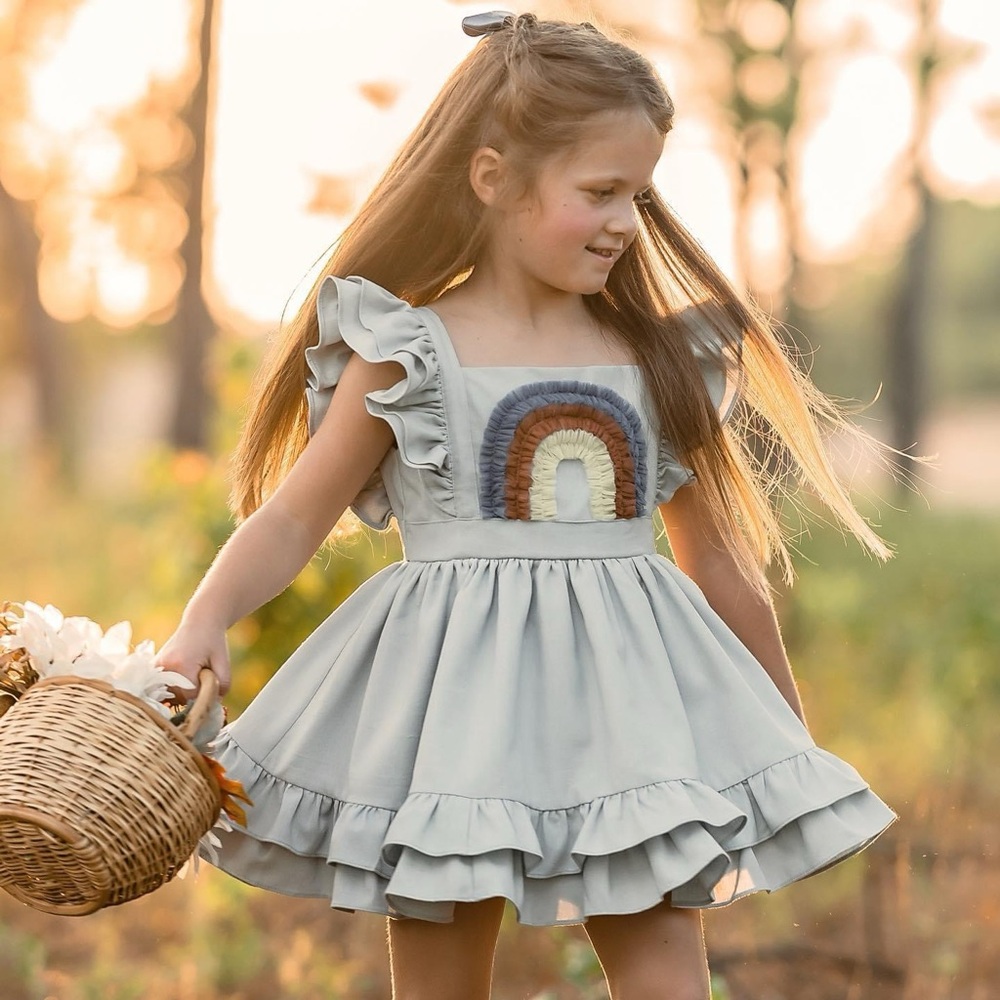 GirlAugust blue ruffle dress